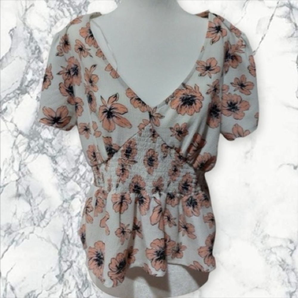 Floral Blouse, Peplum Style